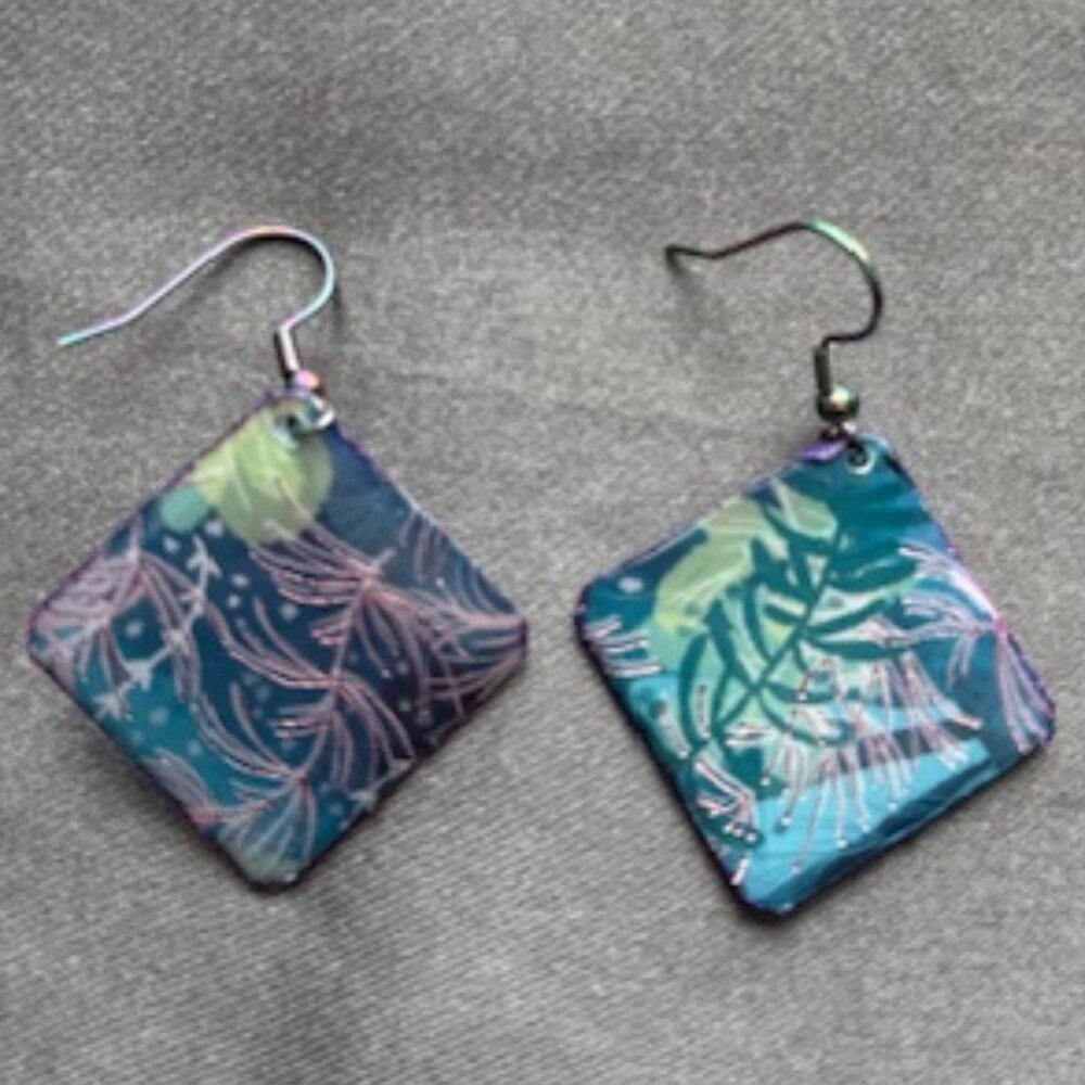 Earrings - Aquatic Earthy Dangles - Art for your Ears!